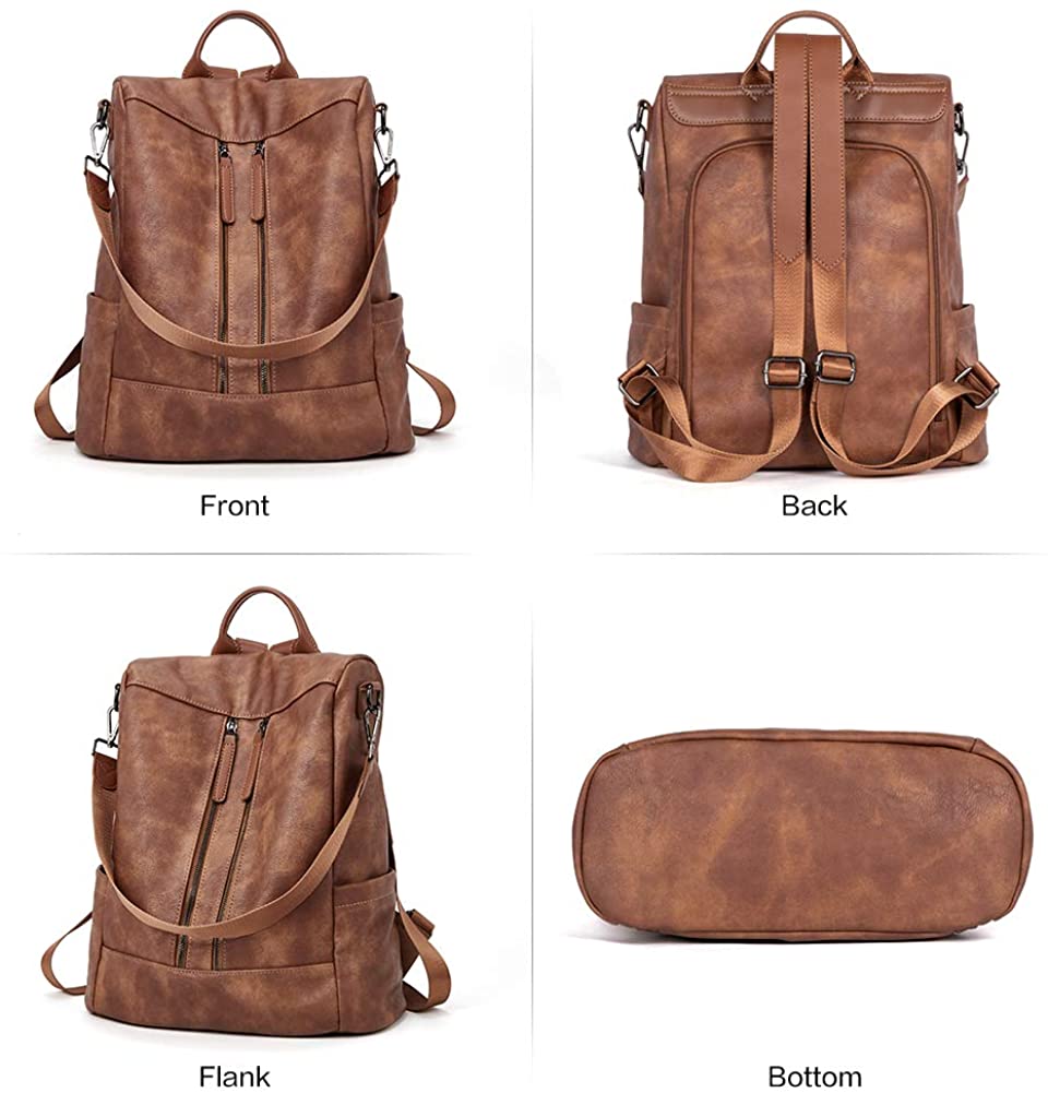 ELM BAY|High Quality Classic Luxury Backpack Purse for Women Ladies Brown  Crossbody Bag Fashion Travel Anti Theft