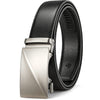 Mens Belt Leather Ratchet Dress Belt with Sliding Adjustable Buckle, Trim to Fit