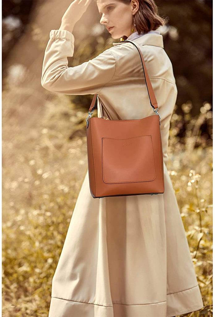 BROMEN Women Purses and Handbags Leather Hobo Bags Designer Shoulder Bucket  Crossbody Purse