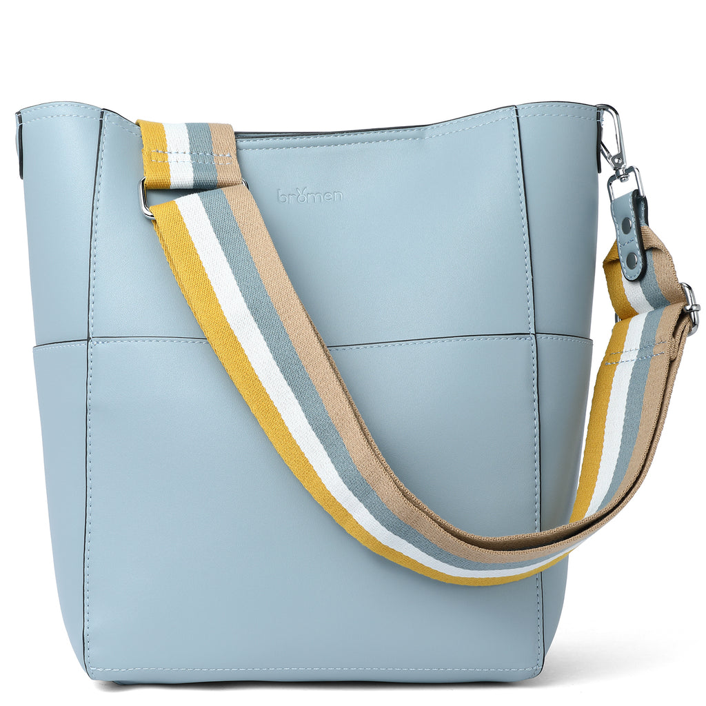 Genuine Leather Women's Designer Tote Handbag Bucket Bag Sling Shoulder Bag