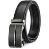 Mens Belt Leather Ratchet Dress Belt with Sliding Adjustable Buckle, Trim to Fit, Waist 42-48