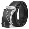 Mens Belt Leather Ratchet Dress Belt with Sliding Adjustable Buckle, Trim to Fit, Waist 36-44