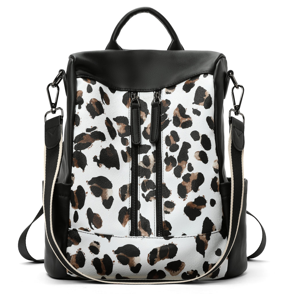 Women Backpack Purse Leather Anti-theft Fashion Cow Grain
