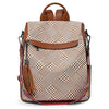 Travel Backpack Purse for Women Plaid-brown