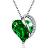 Pendant Necklaces for Women with Green Heart Crystal