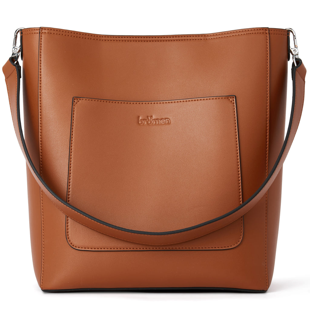 BROMEN Hobo Bags for Women Leather Handbags Designer Shoulder Bucket Crossbody Purse