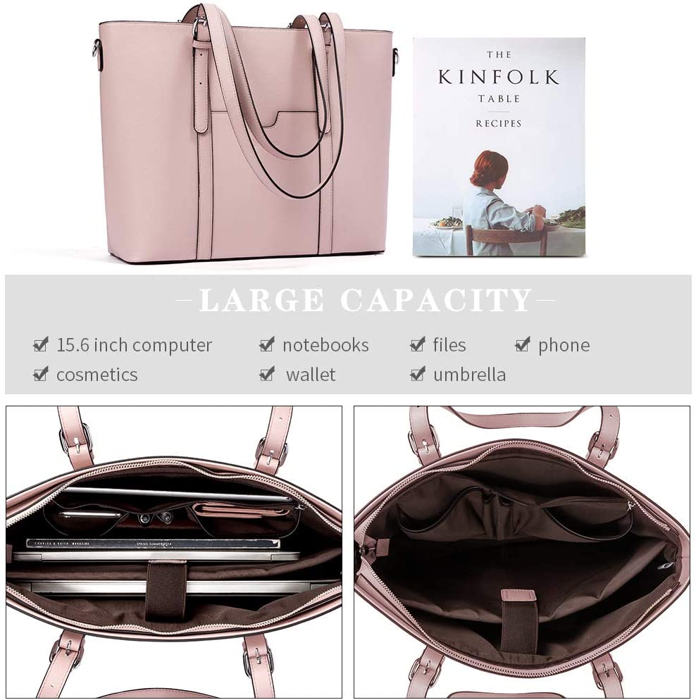 Laptop Bag for Women 15.6 inch Waterproof Lightweight Leather Laptop Tote Bag Womens Professional Business Office Work Bag Briefcase Computer Bag