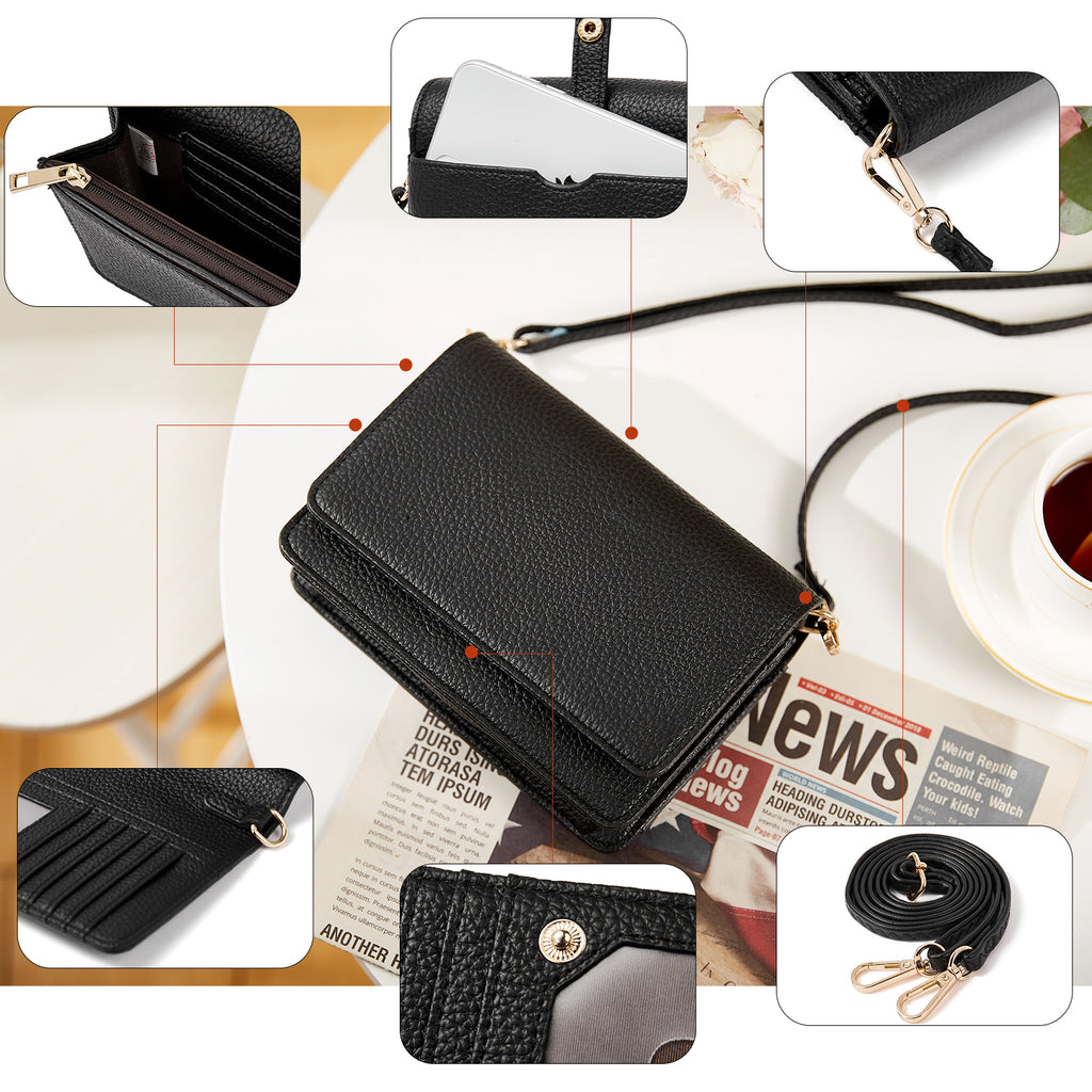Lady Real Leather Handbag Cell Phone Wallet Shoulder Crossbody Bag Satchel  Purse | eBay