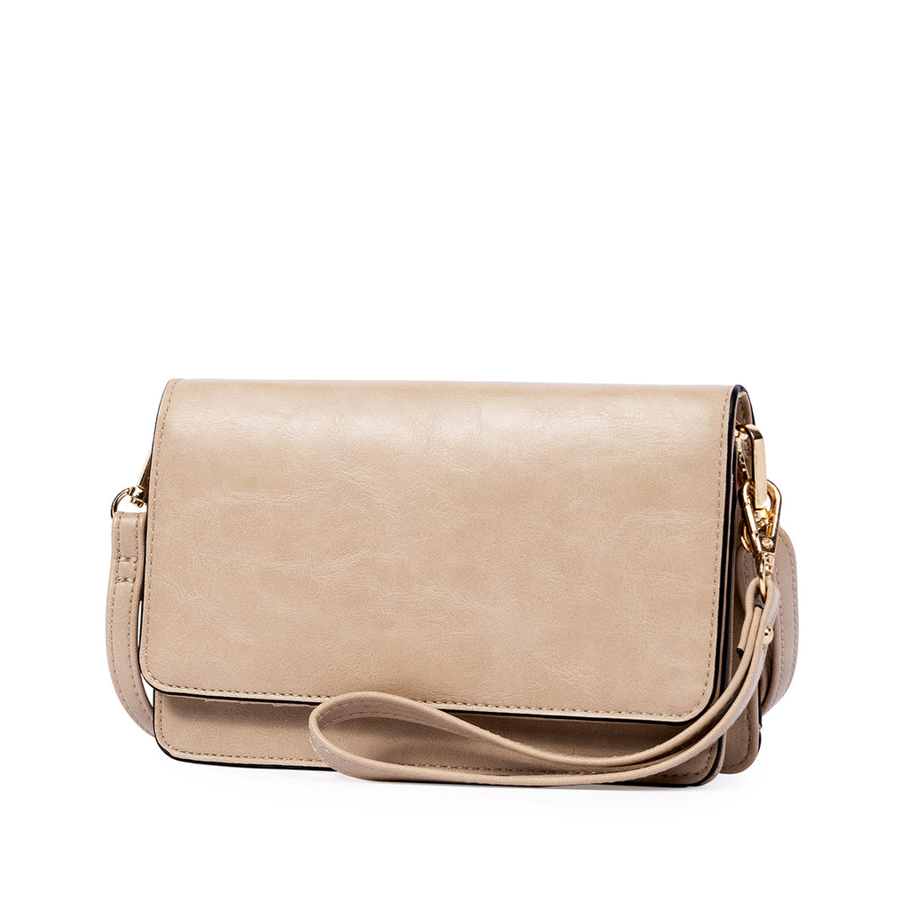 BROMEN Crossbody Bags for Women Small Cell Phone Shoulder Bag Wristlet Wallet Clutch Purse, Color - beige
