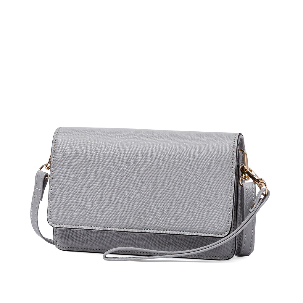 BROMEN Crossbody Bags for Women Small Cell Phone Shoulder Bag Wristlet Wallet Clutch Purse, Color - light Grey