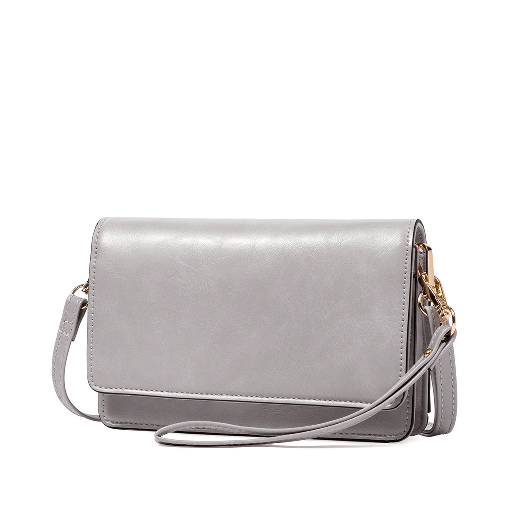 BROMEN Crossbody Bags for Women Small Cell Phone Shoulder Bag Wristlet Wallet Clutch Purse, Color - grey