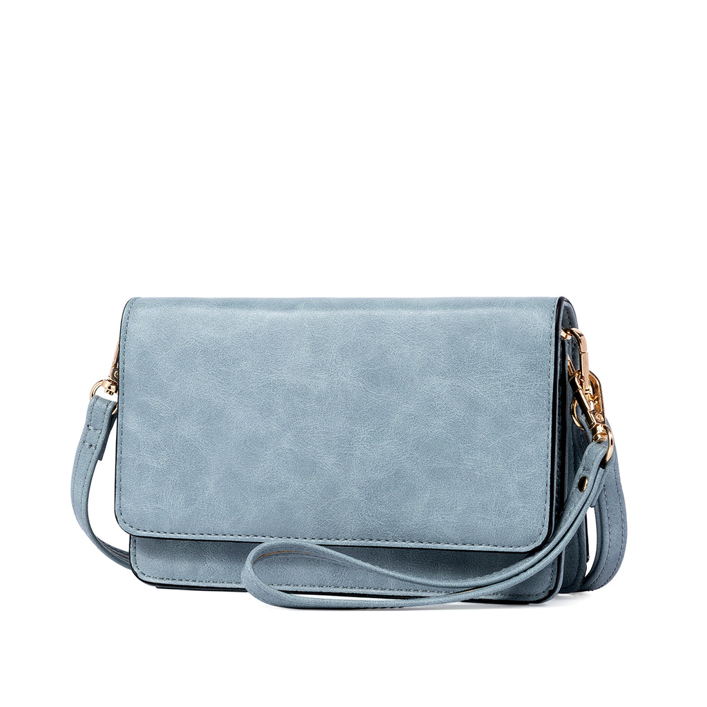 BROMEN Crossbody Bags for Women Small Cell Phone Shoulder Bag Wristlet Wallet Clutch Purse, Color - blue