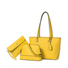 BROMEN Tote Purses for Women Designer Leather Handbag Shoulder Satchel Bag 3pcs Set, Color - Yellow