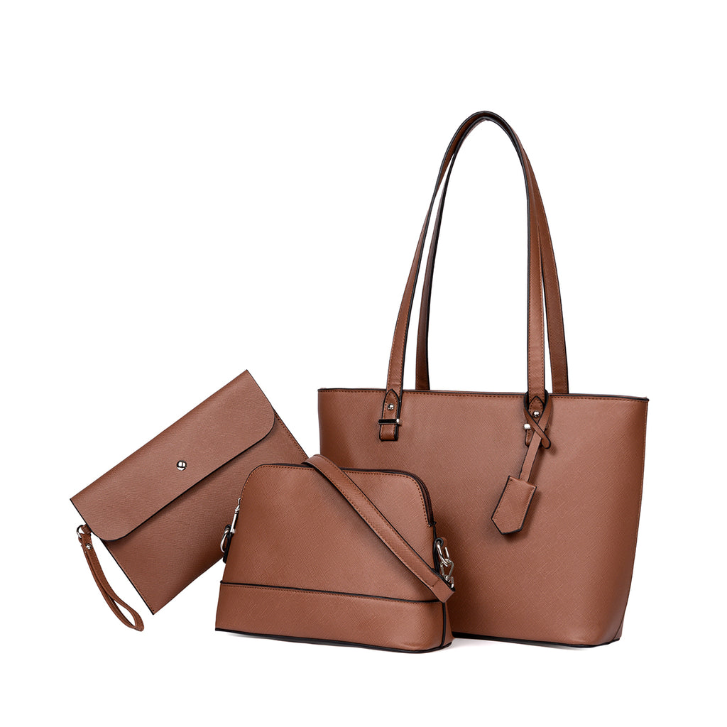 Tote Purses for Women Satchel Bag 3pcs Set - brown