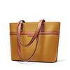 BROMEN Women Handbags Designer Leather Tote Purse Large Capacity Purses and Handbags Shoulder Bag, Color - Yellow/Brown