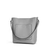 BROMEN Hobo Bags for Women Leather Handbags Designer Shoulder Bucket Crossbody Purse,Color - Grey