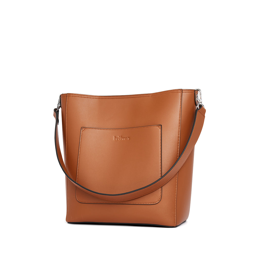 BROMEN Hobo Bags for Women Leather Handbags Designer Shoulder Bucket Crossbody Purse,Color - Brown
