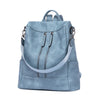 BROMEN Women Backpack Purse Leather Anti-theft Travel Backpack Fashion Shoulder Handbag, Color - blue