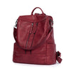 BROMEN Women Backpack Purse Leather Anti-theft Travel Backpack Fashion Shoulder Handbag, Color - red