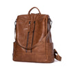 BROMEN Women Backpack Purse Leather Anti-theft Travel Backpack Fashion Shoulder Handbag, Color - brush-off Vintage Brown