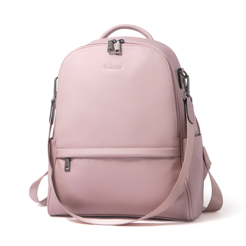 BROMEN Backpack Purse for Women Leather Anti-theft Travel Backpack Fashion College Shoulder Handbag, Color - Pink