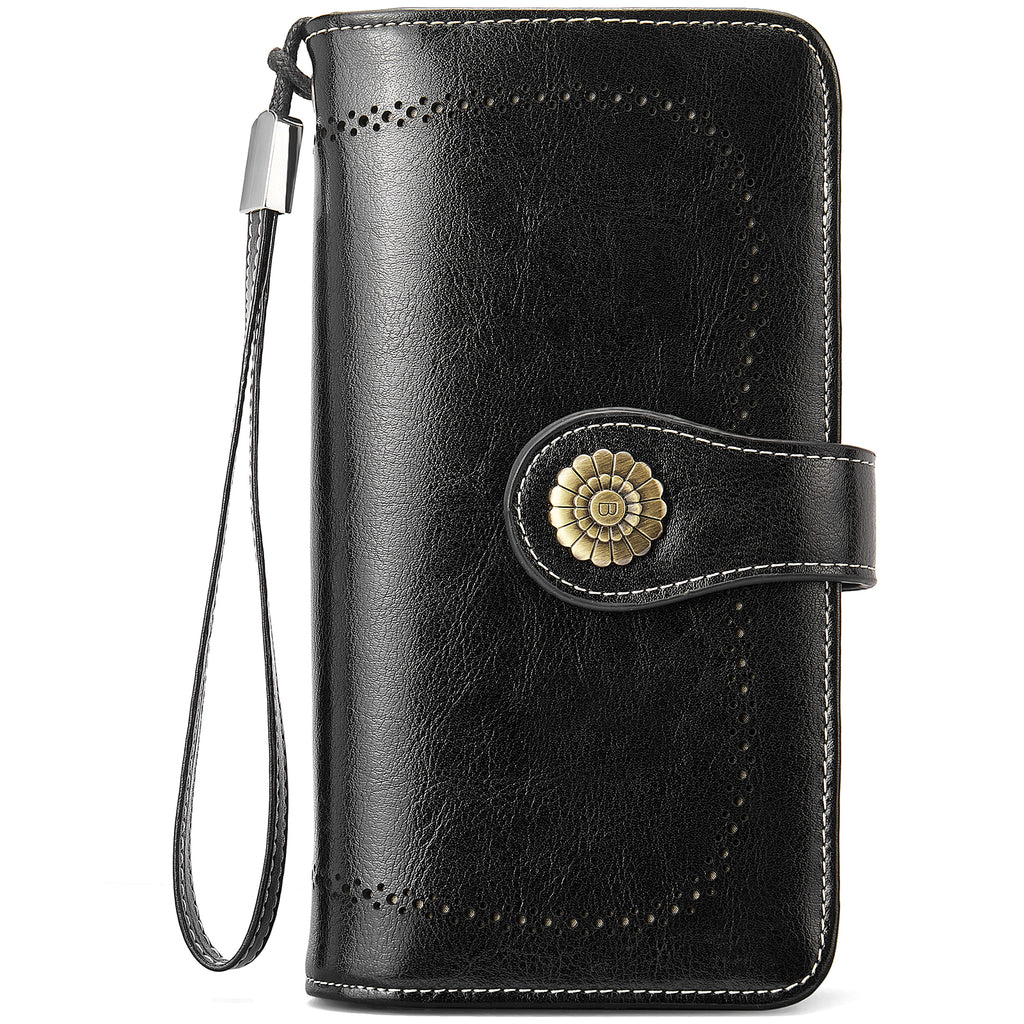 Womens Wallet Genuine Leather 0-black